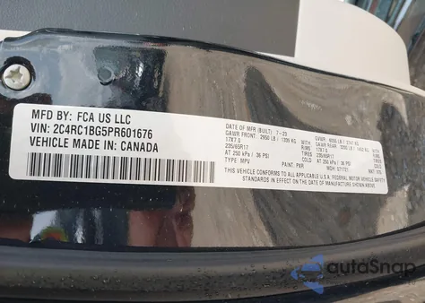 2023 Chrysler Pacifica Touring L из США, поврежденный, VIN 2C4RC1BG5PR601676